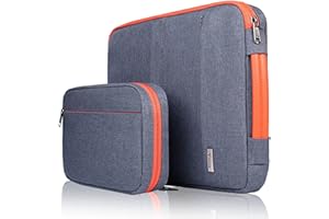 Voova Laptop Sleeve Case 15 15.6 16 Inch with Detachable Accessories Pouch, 2 in 1 Waterproof Computer Bag Cover for MacBook Air 15 M4, MacBook Pro 15/16, 15.6” HP Dell Lenovo Asus, Dark Grey