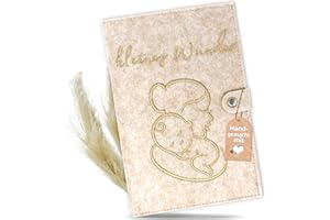 Bebelein® Premium Mutterpasshülle Handgemacht aus Filz inkl. E-Book Mutterschaftspass Untersuchungsheft Schutzhülle Mutterpass Hüllen Ultraschallbilder aufbewahren Geschenke für Schwangere Beige