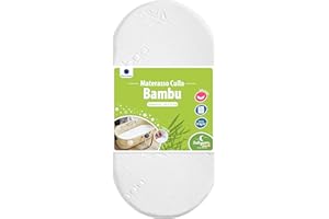 Babysom - Materasso Culla/Carrozzina Bambù Naturale per Neonato - 72x32cm | Altezza 4cm | Sfoderabile | Traspirante | Antiacaro | Garanzia 2 anni