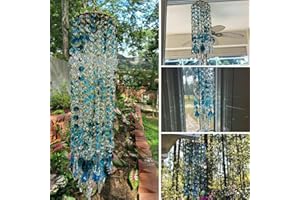 PETSTIBLE Blaues Kristall-Windspiel, Kristall-Windspiel, Haus, Garten, Terrasse, Rasen, hängende Dekoration, Ornament