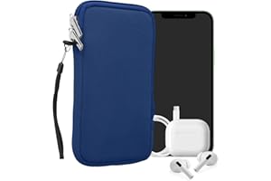 kwmobile Handytasche für Smartphones XL - 6,7/6,8" - Neopren Handy Hülle Baltik Blau - Handy Tasche 17,2 x 8,4 cm Innenmaße