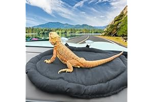 GOSKNOR Cama para Dragón Barbudo, Cama para Reptiles Negra Sofá Cama de Lona y Goma para Dragón Barbudo para Coche Portador para Dragón Barbudo para Reptil