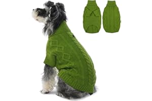 Hjumarayan Hundepullover - Warme Hunde Pullover Schlicht & Elegant Hundepullover Kleine Hunde mit Beinen Schöner Hundepulli mit Geschirrloch Hunde Pullis für Chihuahua (Grün L)