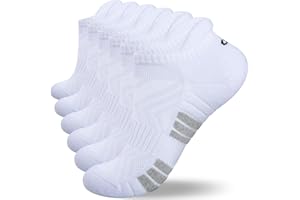 anqier 6 Paar Sneaker Socken Herren Damen Atmungsaktive Sportsocken Baumwolle Laufsocken Kurz Gepolstert mit Frotteesohle Schwarz Weiß Grau