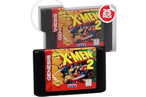 EVORETRO Cartridge Box Protective Case with Sticker Compatible for Sega Genesis and Sega Mega Audio Cassette - Clear Display Case Protectors for Retro Video Game (Pack of 25)