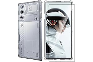 zZjoOoj Hülle für ZTE Nubia Red Magic 9 Pro + [1 Stück] Hartglas Displayschutzfolie,Mobile Phone Case Cover Transparent (Transparent)