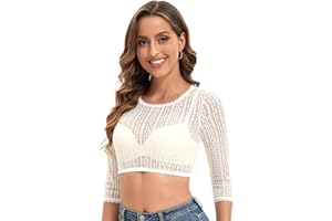 Adisno Dirndl Bluse Damen,Dirndlbluse Spitze,Dirndl Bluse,Dirndl Bluse Spitzen,Elegantes und Wunderschönes Spitze Rundhals Dirndl Bluse Damen