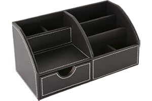 OSCO Brązowy organizer na biurko ze sztucznej skóry