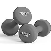 PROIRON Neoprene Dumbbell Anti-roll 1-10kg for Home Gym | Cast iron core, non-slip grip, flat base, ideal for yoga, cardio an