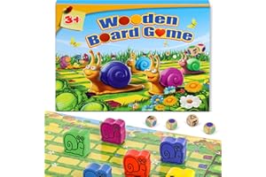 Pourbibi Brettspiele - 2 in 1 Reisespiele Gesellschaftsspiele ab 3 Jahre, Familienspiele 1-6 Spieler, Montessori Holzspielzeug für Jungen und Mädchen 3-6 Jahre - Kinderspiel ab 3 4 5 6 Jahren