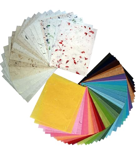 40 Feuilles Papier Mûrier 8.5x11" – Motifs Japonais Artisanal, Idéal Origami, Washi, Scrapbooking & Créations Manuelles