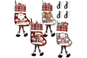 Solivive 4 Stück Nikolausstrumpf,Niedlich Weihnachtssocken Kamin,Weihnachten Weihnachtsstrumpf Personalisiert,Nikolaus Socken,Zum Dekorieren Von Weihnachtsbaum, Treppe, Kamin-Nachttisch