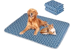 HMSENG 2 Pezzi 90 * 80CM Tappetini Assorbenti per Cani,Tappetini per l'addestramento dei Cuccioli Lavabili e Riutilizzabili, Impermeabil Tappetini ，Design a 4 Strati Morbido/Super Assorbente-blu