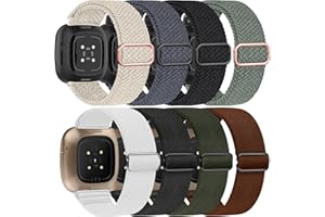 Zspoly 8 Stück Armband Kompatibel mit Fitbit Versa 4 Armband/Fitbit Versa 3/Fitbit Sense 2/Sense Sport Armband,Weiches Elastisch Ersatz Nylon Sport Ersatzband Band für Damen Herren
