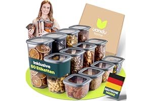 ‎UANDU uandu Vorratsdosen mit Deckel Luftdicht - 12er Vorratsbehälter Set | Aufbewahrungsbox Küche Aufbewahrung & Organisation | BPA Frei | Küchen Organizer | Vorratsdosen für alle trockenen Lebensmittel