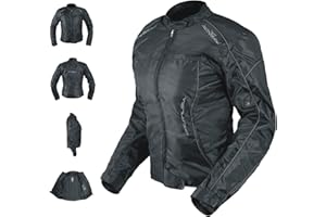 A-PRO Veste Blouson Femme Moto Nylon Oxford Gilet Thermique Protections noir S