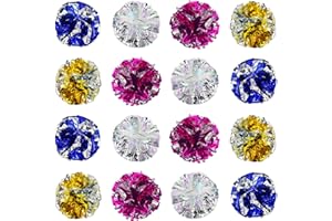 ASFINS Knisterbälle für Katzen, 16 Stücke Katzenspielzeug Bälle Bunte Katze Spielzeug Bälle, Kätzchen Spielzeug interaktives für Pet Kitten Katzen Knister Ball, 4 Farben (6cm)