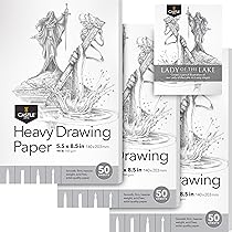 Castle Art Supplies Heavy Drawing Sketchpad Papier 28 x 35 cm | 2-Pack | 50 vellen elk (160 g/m²/90 lbs) Extra wit, glad kunstenaarspapier | Zuurvrij | De go-to pad voor alle artiesten (11 x 14