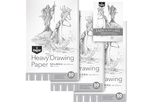 Castle Art Supplies Dickes Zeichenpapier 5 x 8 Zoll|3er-Pack|50 Blatt pro Block (160 g/m2) schneeweißes, glattes Skizzenpapier|Säurefrei|Der ideale Zeichenblock für alle Künstler (5x8, 3er-Pack)