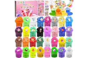 Vleuexe Paquete de 36 mini limo de mantequilla Slime Kit,con tipo niños decoraciones de helados,dulces,Juguetes de masilla Slime Perfumado Kit de Slime súper elástico niños favores de fiesta de limo