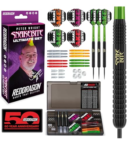 RED DRAGON Peter Wright Snakebite Corra 22g 90% Tungsten Steel Tip