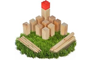 Ocean 5 Kubb - Original Jeu de Société Viking | Jeu en Bois Premium| Jeux de Société Suédois en Bois| Jeu de Réflexion pour Enfants et Adultes