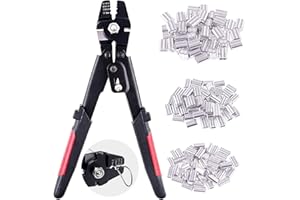 Swpeet Profession Lot de 150 manchons de sertissage en aluminium pour la pêche à sertir avec 150 pièces 3 tailles en aluminium