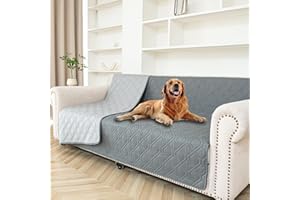 GYURO 100% wasserdichte Hundedecke-Beidseitig verfügbar und weich Hundematte für großeund kleine Hunde,Schutz für Sofa & Bett& Auto - in der Waschmaschine waschbar (Grau, 137 * 208CM)
