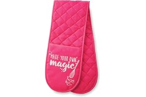 Sterling Sports®DOUBLE OVEN GLOVES MITT 100% COTTON FLORAL NOVELTY KITCHEN COOKING New Range BBQ (Let make your own Magic)