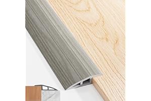 Starvortex Self Adhesive Threshold Strips for Doorways, 100x5cm PVC Door Threshold Strip, Floor Transition Strips for Heights between 5-10mm, Waterproof Carpet to Laminate Door Strip (Grey Wood Grain)