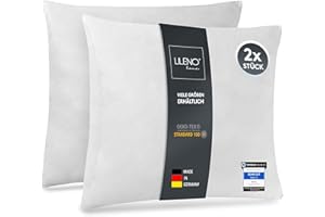 LILENO HOME Lote de 2 Relleno de Cojín de 45x55 cm - Relleno Interior Lavable a 40°C Apto para Personas Alérgicas - cojín de poliéster Inlet cojín de sofá - Cojín para Cóctel y Almohada