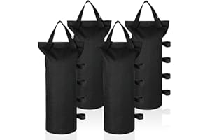 Lyneun 4 Pièces Sac de Lesté pour Tonnelle, Sac Lestage, 600D Oxford Sacs de Sable à Remplir pour Tente de Canopée, Parapluie de Terrasse D'extérieur, Lestage Poids pour Tonnelle (48.5 * 15 cm)