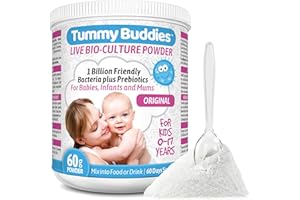 Tummy Buddies Probiotic Powder for Babies, Children and Mums - 7 Strain Pro Bio Culture Complex with Prebiotics (FOS) – Gut Friendly Bacteria for Infants and Kids 0-12 Years – 60g - 60 Days Supply