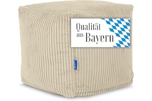 ‎BRUNI Bruni Sitzwürfel Cubo Cord in Beige – 40x40x40 cm Cord-Sitzwürfel aus Deutschland, Indoor-Sitzcube, Fußhocker und Bodenkissen