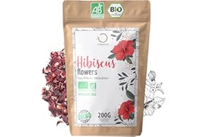 ORIGEENS HIBISCUS TEA Organic 200g Premium Grade | Hibiscus Flower for Infusions, Iced Tea, Karkade | Dried Hibiscus Flowers, Draining Detox Tea