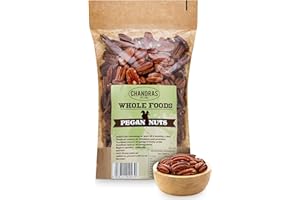 Chandra Whole Foods – Pecan Nuts 1KG - Low-GI Pecan Nut for Snacking, Smoothies, Baking & Cooking - Gluten-Free Keto Pecan Nuts, Rich in Protein & Vitamins & Antioxidants