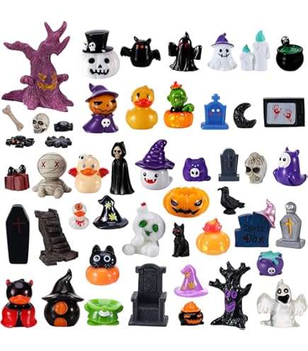 20 Stück Leuchtende Mini Kürbisse - Halloween Dekoration Aus Harz, 2,5x1,3 Cm