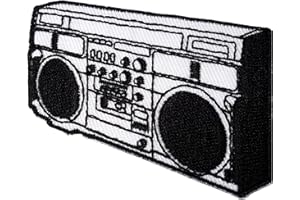 ELLU Toppa termoadesiva per radio stereo, ricamata da cucire, 1980