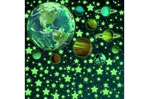 SNAIL GARDEN 470 Stück Leuchtaufkleber Wandaufkleber mit Sonnensystem & 9 Planeten,Wandsticker für Kinderzimmer & Selbstklebende Leuchtsterne & Leuchtpunkt für Sternenhimmel,Fluoreszierend Leuchtsticker Wandtattoo