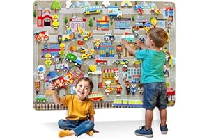 QUOKKA City Felt Board for Kids 3-5 Years Old - Social Emotional Preschool Learning Activities for Ages 2-4 - Educational Flannel Toy Speech Therapy Gift