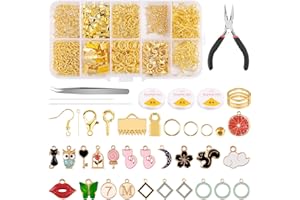 TUFA Kit per Creazione Gioielli 781pz Kit di Strumenti per la Creazione di Gioielli,Trovati Forniture di Fabbricazione di Gioielli per Fare Bracciali Orecchini Fai da Te Fatti a Mano(oro)