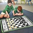 SOKA Chess Giant Board Game Set Classic Entertainment Fun Game Playmat Rug Carpet Travel Board Games Activities for Kids Children Girls Boys and Family Suitable for Indoor or Outdoor Play