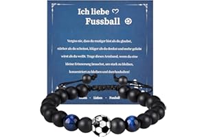 Yamitora Fußball-Armband, Teufelskicker-Naturstein-Geschenke für Jungen 5-10 Jahre