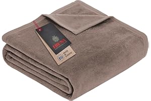 Ibena Porto Kinderdecke 100x150 cm - weich, warm & waschbar, kleine Kuscheldecke für Kinder Taupe