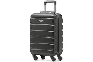Flight Knight ABS 3 Tailles Valise Legere Compatible avec Air France, Hop! easyJet, RyanAir Et Bien d'autres! Bagage a Main 55x35x20 cm Et Bagage en Soute Grande avec 4 Roues.