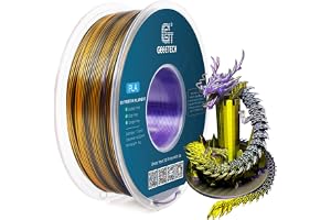 GEEETECH Tricolor Silk PLA filament 1,75 mm, 3D-skrivarfilament 1 KG/Spole, silke lila guld