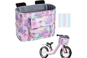 LOCAL LION Bolsa de Manillar para Niños, Cesta de Bicicleta Delantera Infantil, Cestas de Bici con Diseño Lindo para Organizar