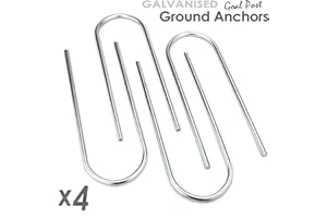 ST Metals Football Goal Pegs & Trampoline Anchor Kit. 4 Metal Heavy Duty U-Shaped Pegs Made From 8mm Galvanised Steel. Ideal As Tent Pegs & Ground Anchors For Trampolines & Goal Posts.