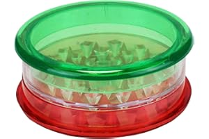 SPLIFF Grinder de Plástico, Molinillo de Especias, 3 piezas, Transparente, Color Blanca, 62 mm x 27mm.