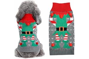 XIABYAYU Suéter Navidad Mascotas, Ropa Perro Navidad, Navideño Ropa para Mascotas, Invierno, Disfraz Navideño Perro, Suéter para Perros Pequeños